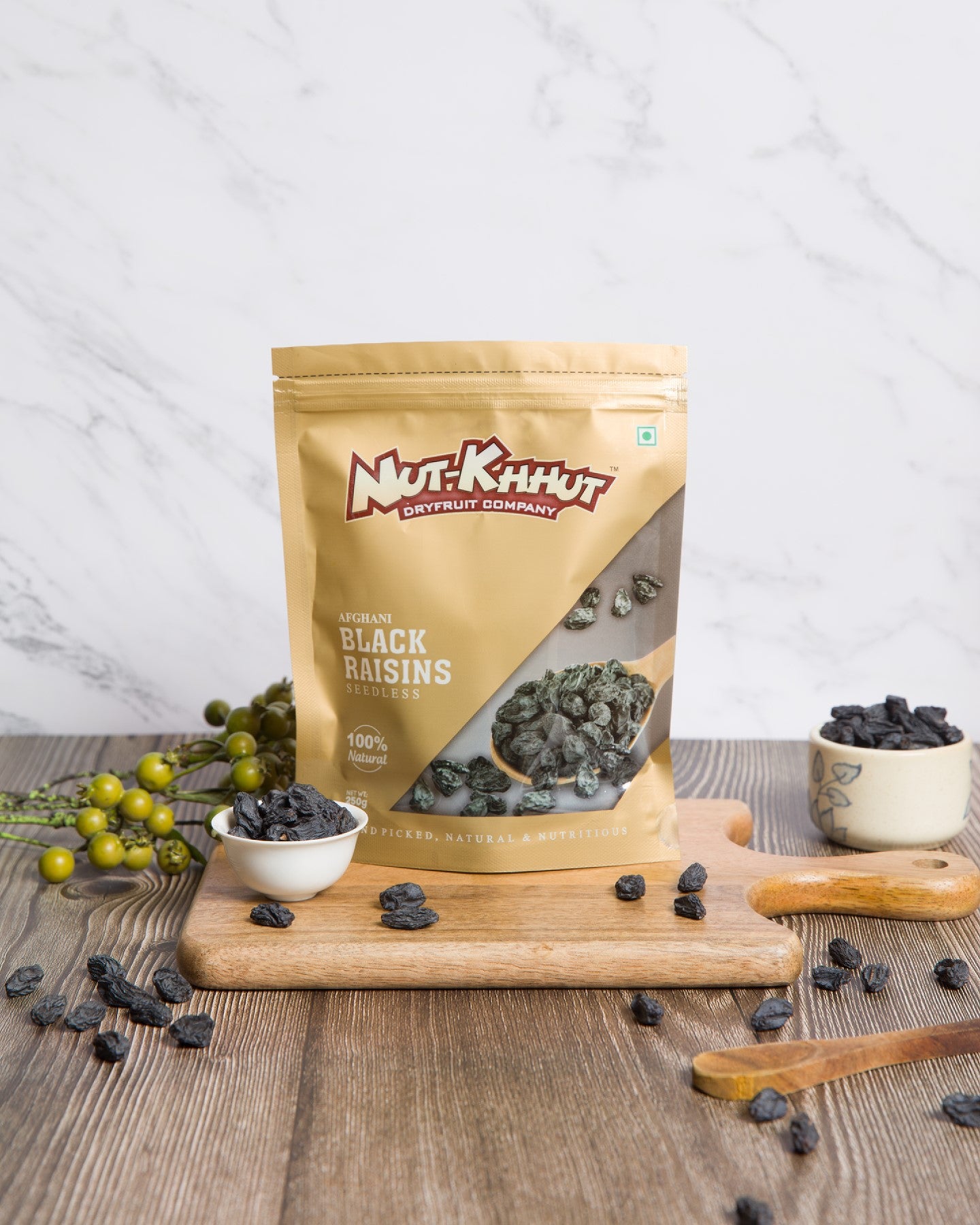 Afghani Black Raisins Seedless - 250 Grams