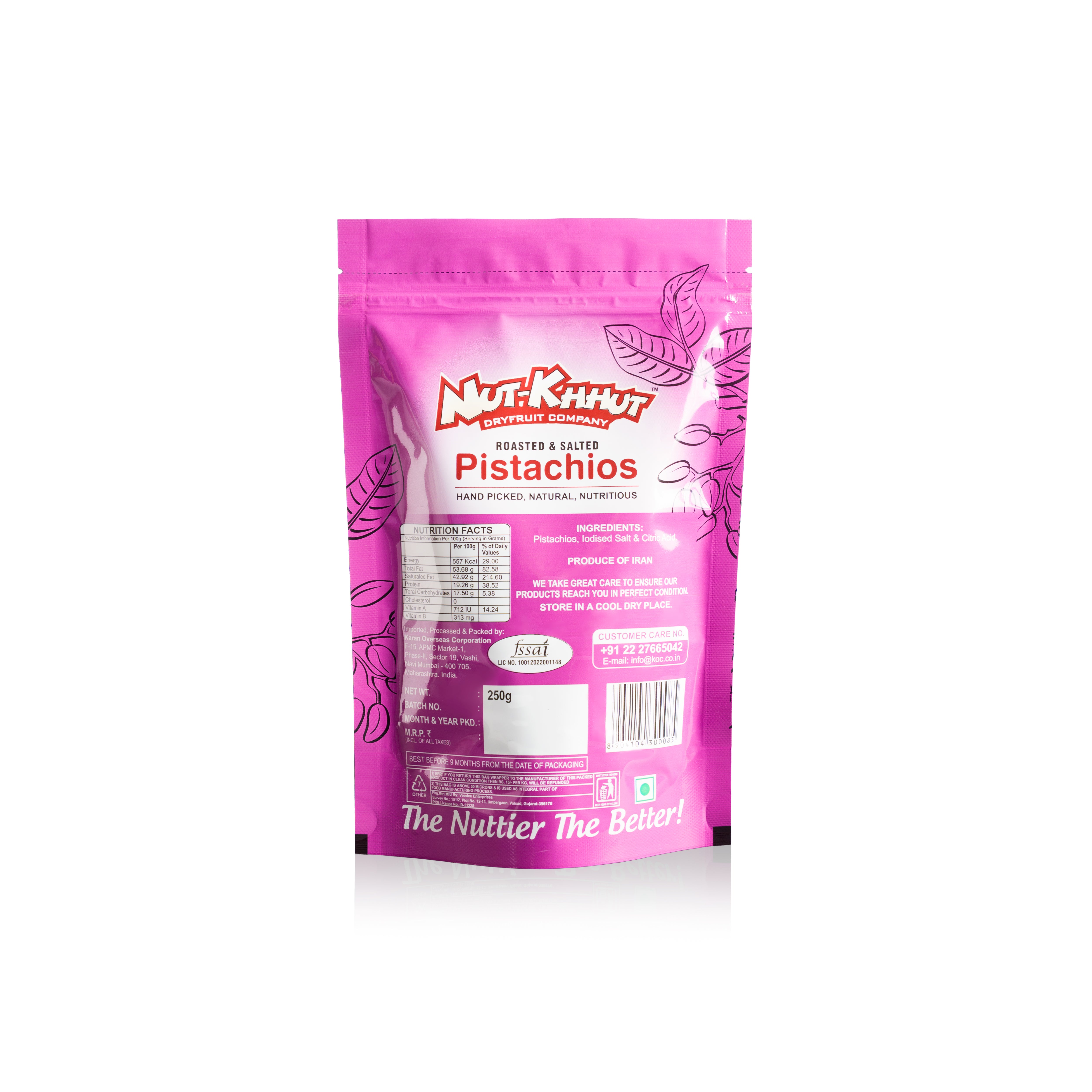 Roasted & Salted Regular Irani Pistachios - 250 Grams