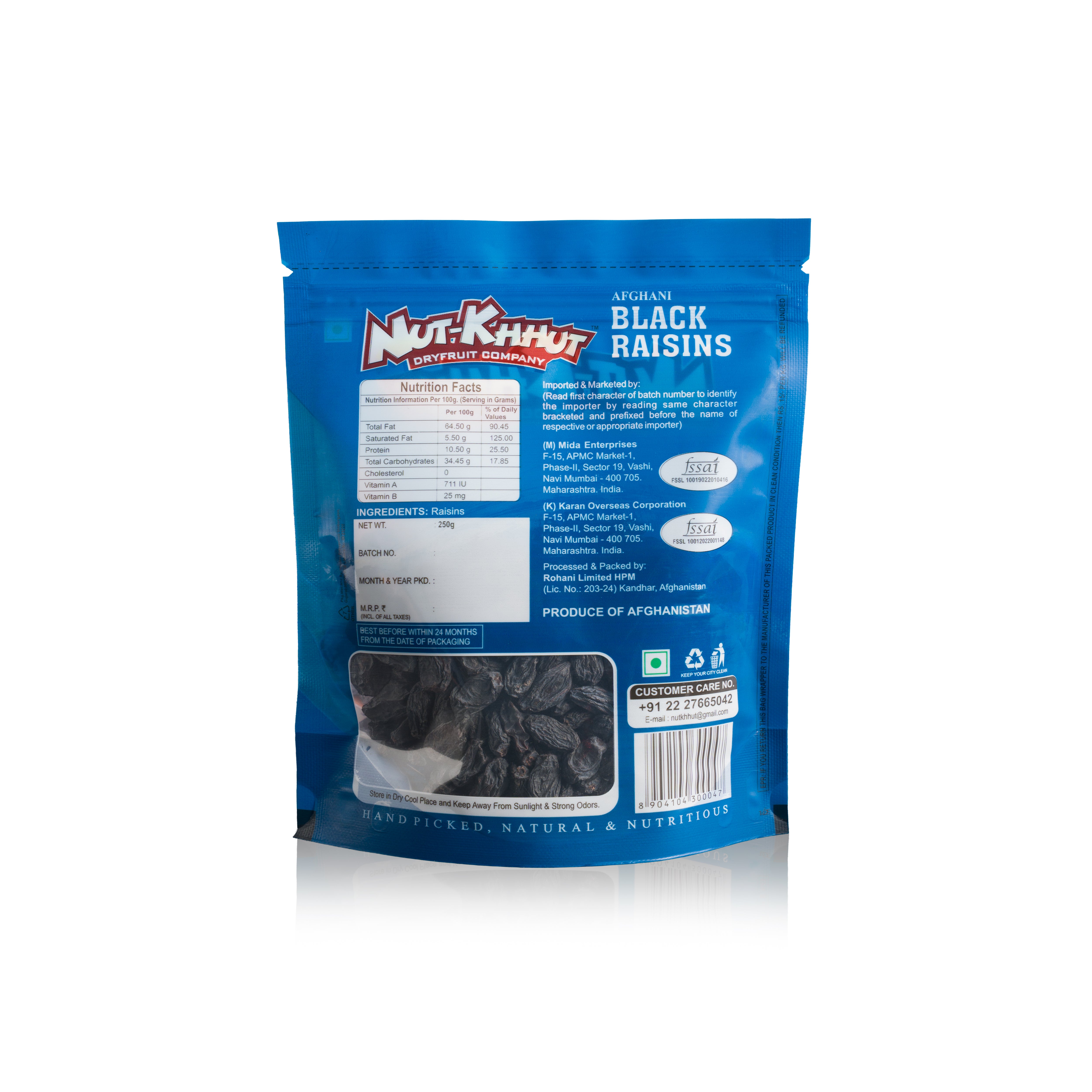 Afghani Black Raisins 250- Gram