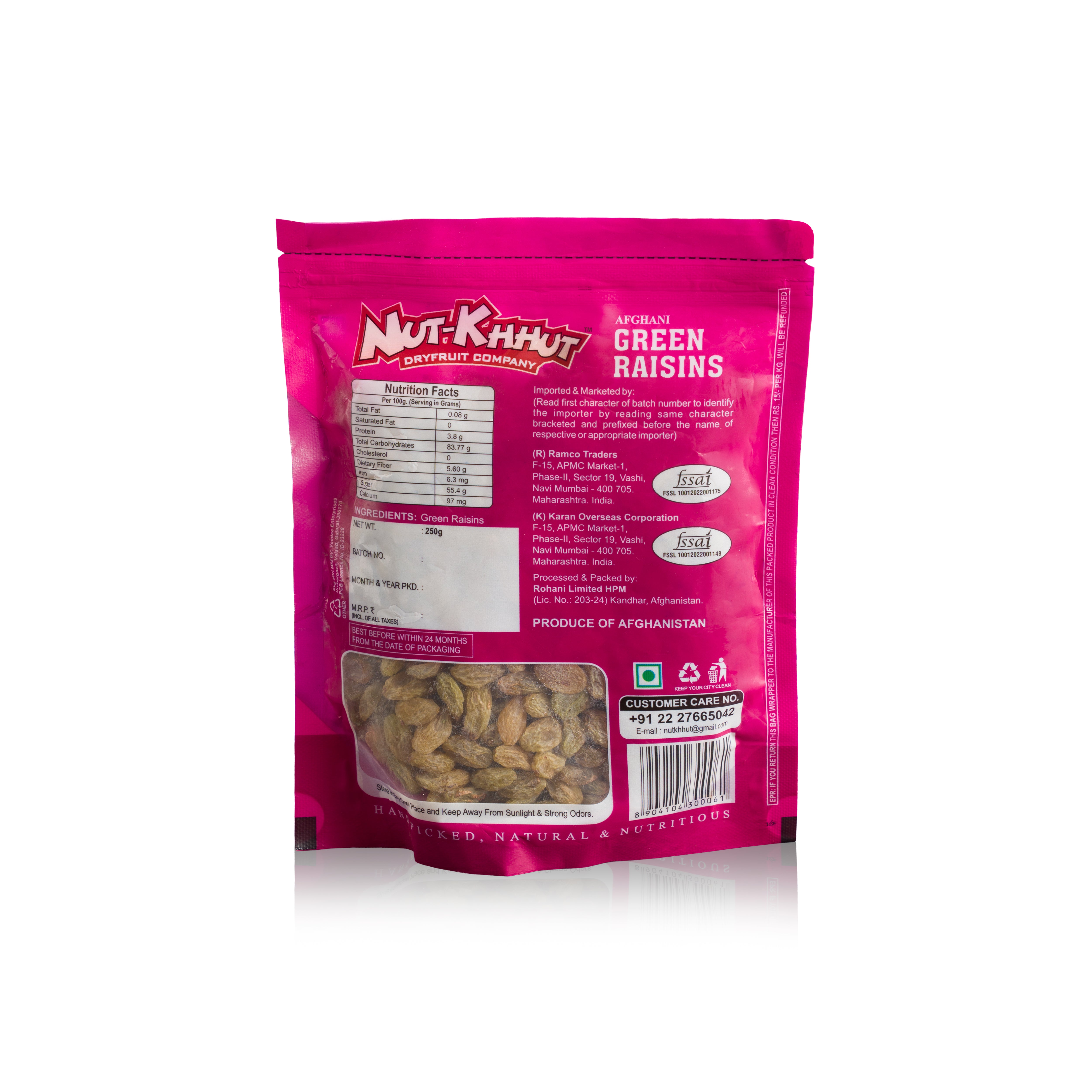 Afghani Green Raisins - 250 Grams