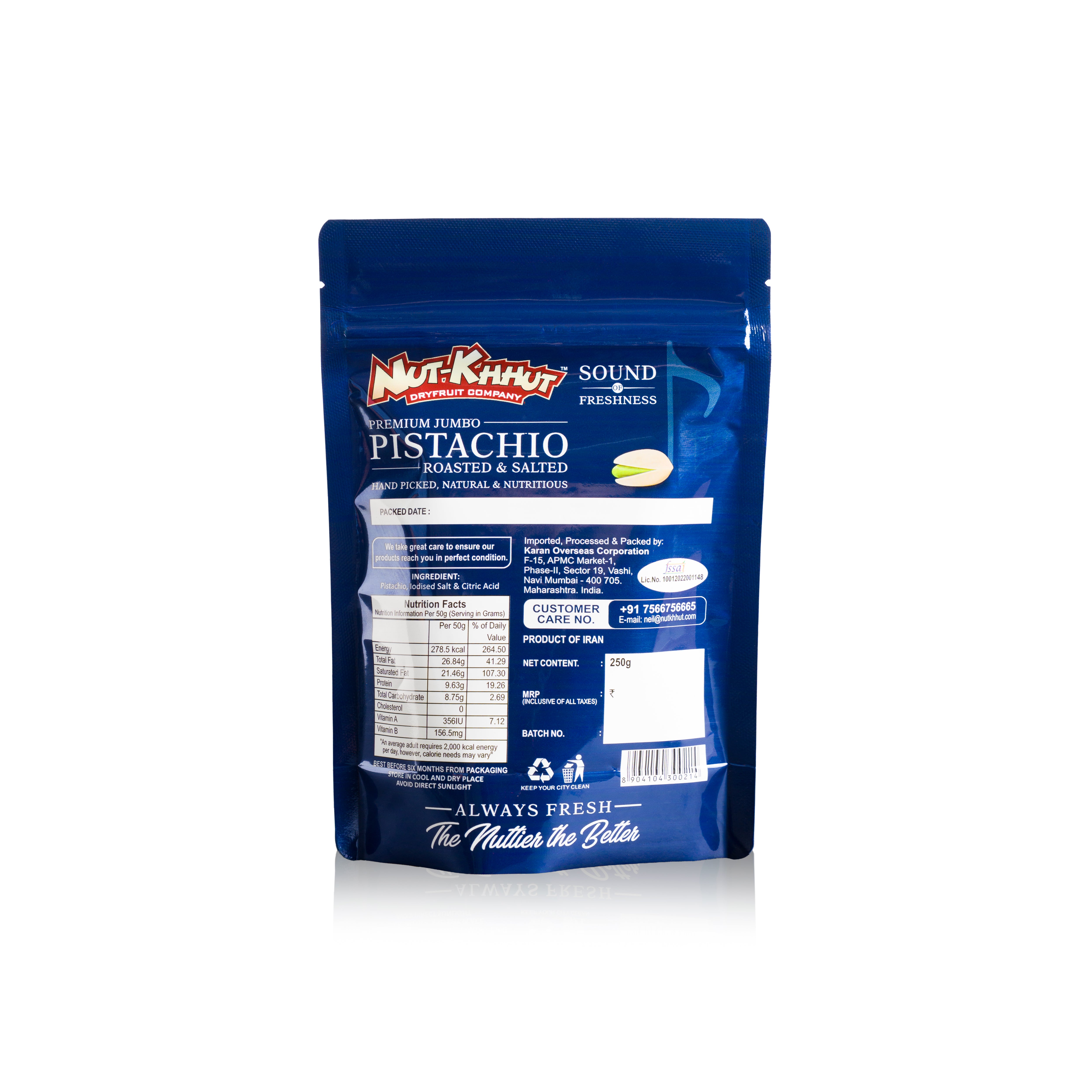 Premium Jumbo Pistachio Roasted & Salted - 250 Grams